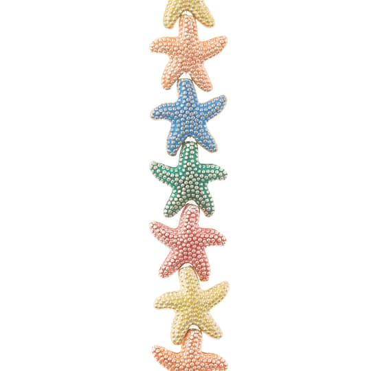12 Pack: Multicolor Metal Starfish Beads, 14mm by Bead Landing™